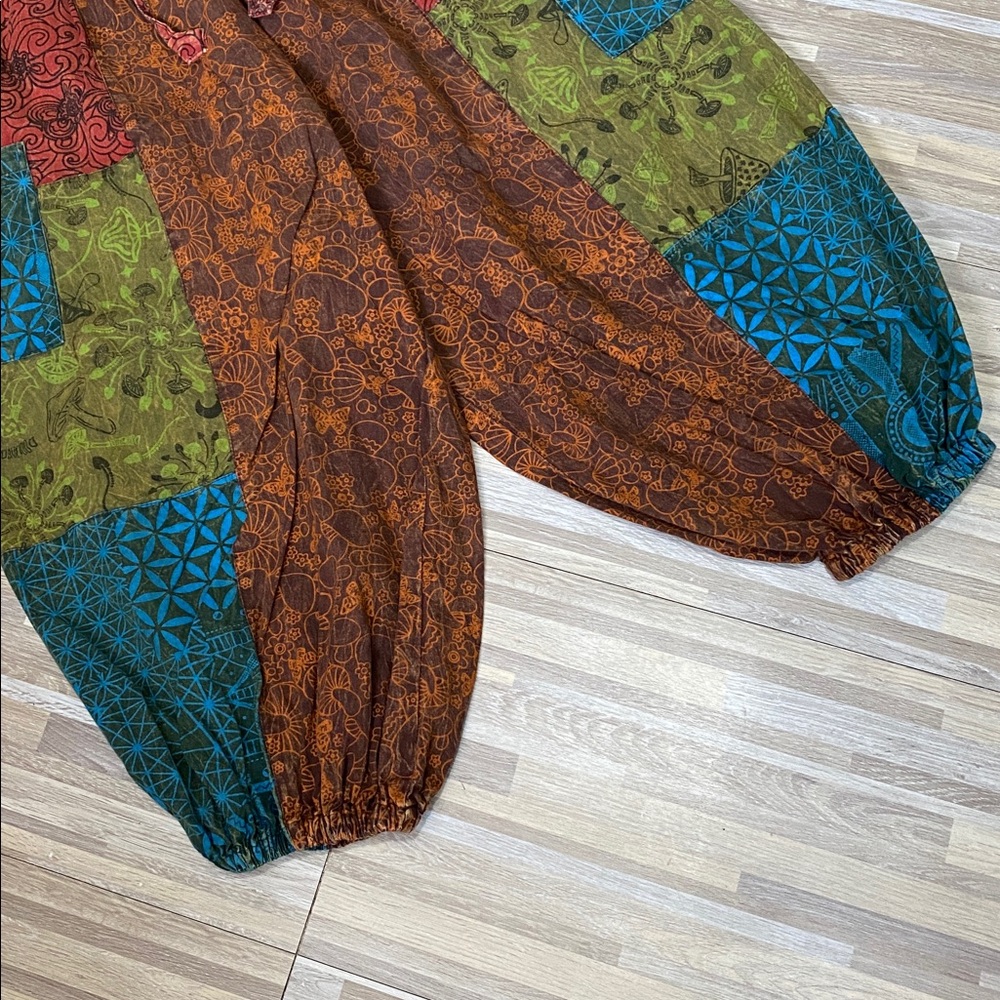 Boho Patchwork Harem Pants - Multicolor - Picture 3 of 8